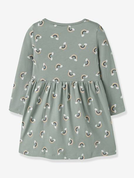 Robe fille à manches longues name it bleu grisé+mauve+vert sauge 8 - vertbaudet enfant 