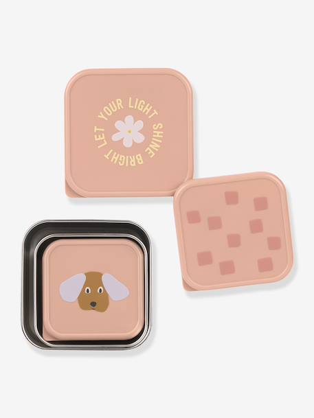 Lot de 3 boîtes à goûter en inox LÄSSIG bleu+lilas+rose+vert d'eau 9 - vertbaudet enfant 