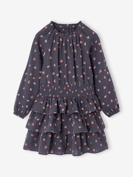 Ensemble robe et veste fille bleu ardoise 2 - vertbaudet enfant 
