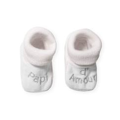 Chaussures-Chaussons bébé avec broderie papi d'amour