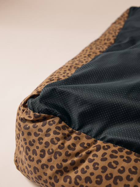 Panier matelassé en velours pour chien, disponible en 3 tailles camel+marron imprimé 20 - vertbaudet enfant 