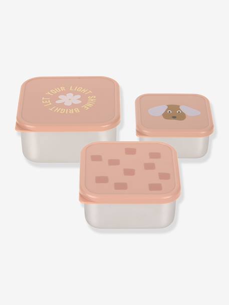 Lot de 3 boîtes à goûter en inox LÄSSIG bleu+lilas+rose+vert d'eau 11 - vertbaudet enfant 