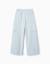 Pantalon en molleton à jambe large avec poches cargo Bleu clair+Gris foncé 2 - vertbaudet enfant 