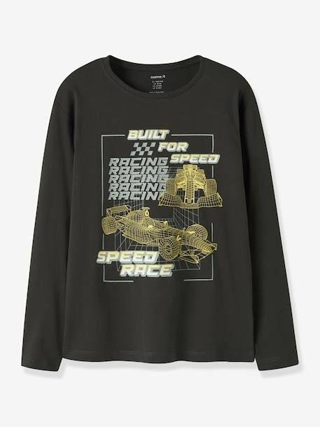T-shirt à manches longues pour garçon name it anthracite+écru+vert+vert sauge 1 - vertbaudet enfant 