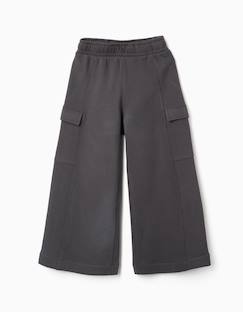 -Pantalon en molleton à jambe large avec poches cargo