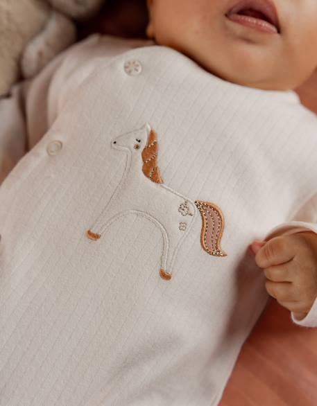 Pyjama bébé jersey fantaisie Ecru 3 - vertbaudet enfant 