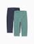 Lot de 2 leggings unis et imprimés Rose+Vert clair 4 - vertbaudet enfant 