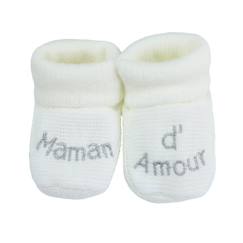 Chaussures-Chaussons naissance - message maman d'amour