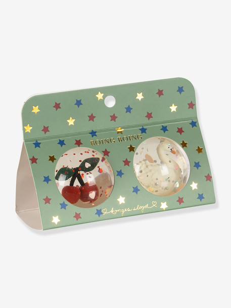Lot 2 balles rebondissantes blanc+rouge+vert 3 - vertbaudet enfant 