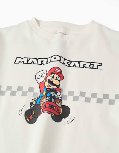 T-shirt en coton avec imprimé mario kart Blanc 4 - vertbaudet enfant 