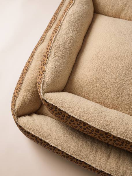 Panier matelassé en velours pour chien, disponible en 3 tailles camel+marron imprimé 21 - vertbaudet enfant 