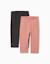 Lot de 2 leggings unis et imprimés Rose+Vert clair 1 - vertbaudet enfant 
