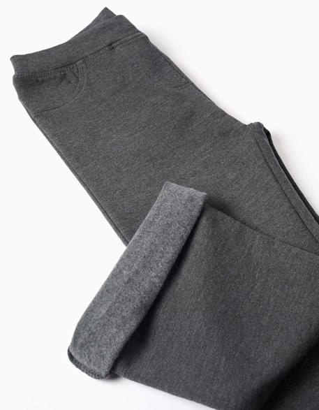 Jegging évasé en coton peigné Bleu foncé+Gris foncé 7 - vertbaudet enfant 