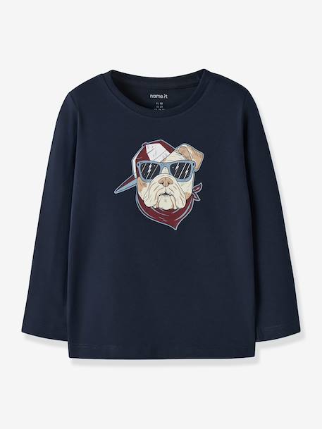 T-shirt manches longues garçon name it bleu grisé+grenadine+marine 6 - vertbaudet enfant 