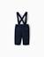 Pantalon en sergé avec bretelles amovibles Bleu foncé 2 - vertbaudet enfant 