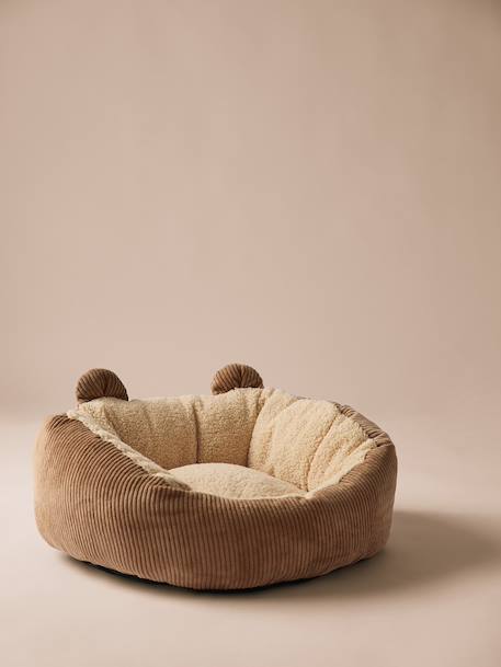 Panier matelassé pour chat et chiens caramel+marron imprimé 1 - vertbaudet enfant 