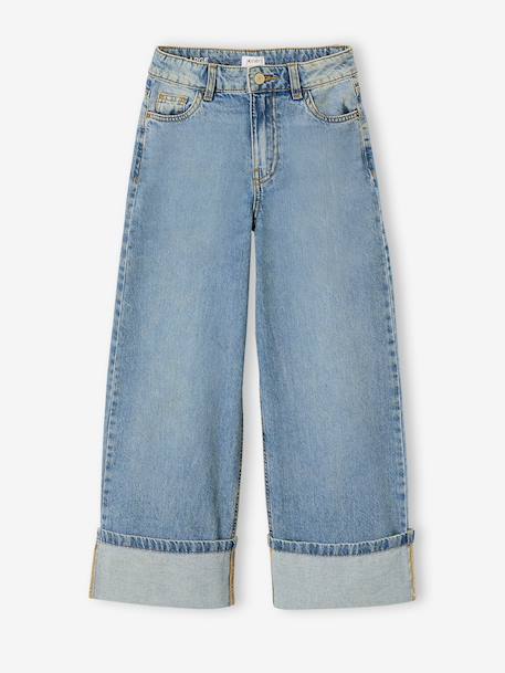 Jean large fille bleu moyen 1 - vertbaudet enfant 