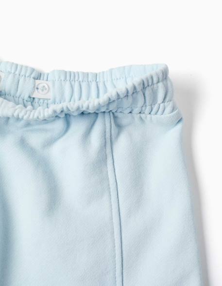 Pantalon en molleton à jambe large avec poches cargo Bleu clair+Gris foncé 3 - vertbaudet enfant 