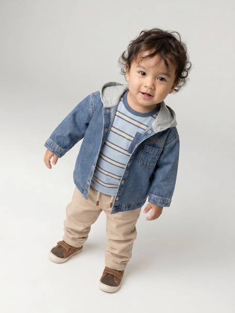 Chemise bébé personnalisable en denim avec capuche stone 12 - vertbaudet enfant 