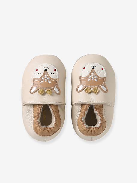 Chaussons bébé cuir souple beige 2 - vertbaudet enfant 