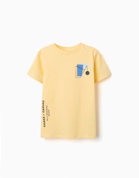 T-shirt en coton avec imprimé formes Blanc+Jaune+Vert 5 - vertbaudet enfant 