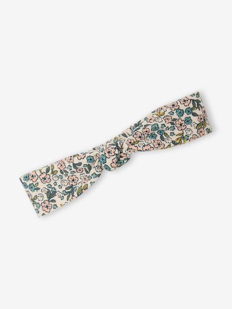 Ensemble bébé fille 3 pièces robe cardigan bandeau bleu grisé+corail+vert+vieux rose 19 - vertbaudet enfant 