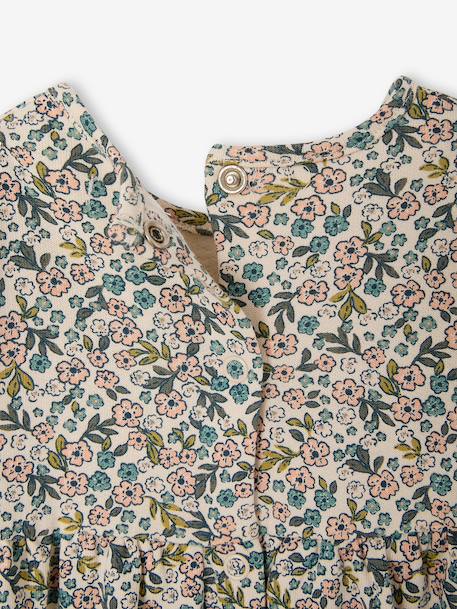 Ensemble bébé fille 3 pièces robe cardigan bandeau bleu grisé+corail+vert+vieux rose 20 - vertbaudet enfant 