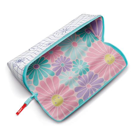 Trousse scolaire ouverture xxl trousse Fleurs pastel+Papillons pastel+Vague pastel+Violet classique pastel 2 - vertbaudet enfant 