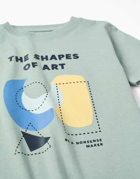 T-shirt en coton avec imprimé formes Blanc+Jaune+Vert 11 - vertbaudet enfant 