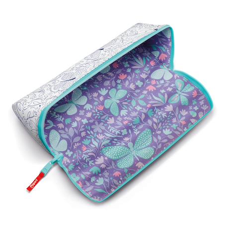 Trousse scolaire ouverture xxl trousse Fleurs pastel+Papillons pastel+Vague pastel+Violet classique pastel 4 - vertbaudet enfant 
