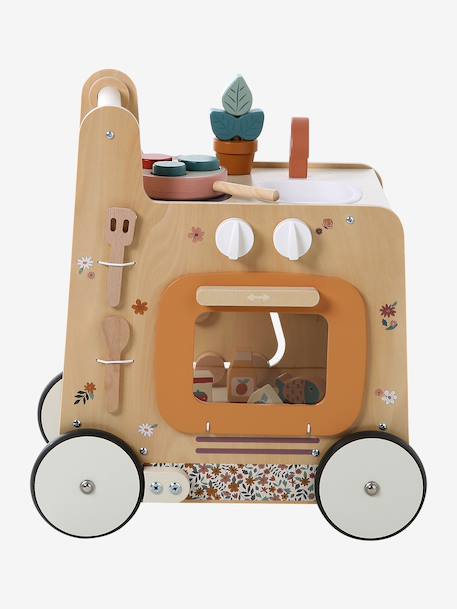 Ma première cuisine chariot de marche en bois FSC® Rétro Flower 8 - vertbaudet enfant 