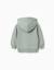 Sweat zippé en coton avec capuche et imprimé ours Vert 2 - vertbaudet enfant 