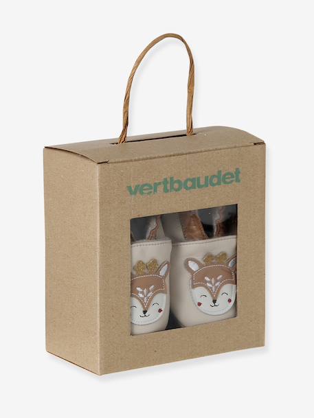Chaussons bébé cuir souple beige 6 - vertbaudet enfant 