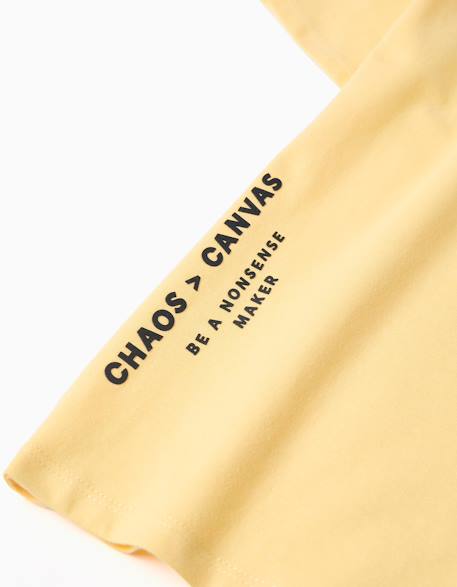 T-shirt en coton avec imprimé formes Blanc+Jaune+Vert 7 - vertbaudet enfant 
