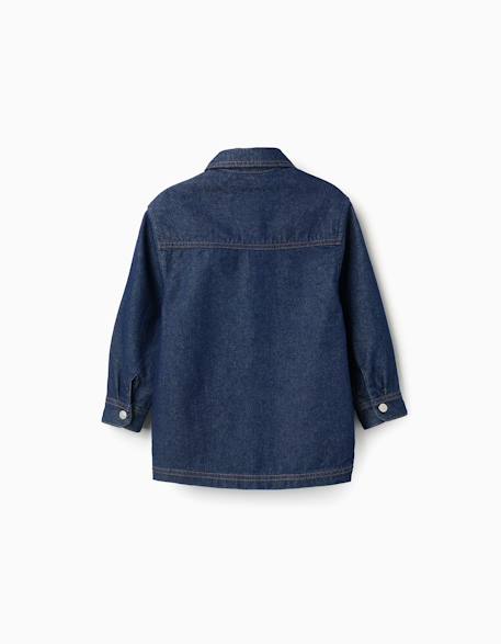 Surchemise en jean avec poches frontales Bleu foncé 2 - vertbaudet enfant 