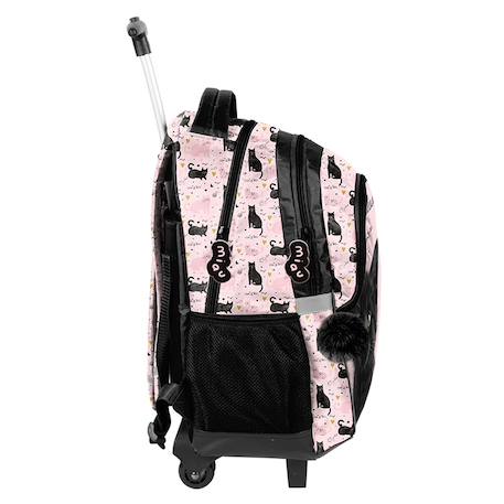 Cartable à roulettes fille chiens et chats 2 compartiments Noir 2 - vertbaudet enfant 