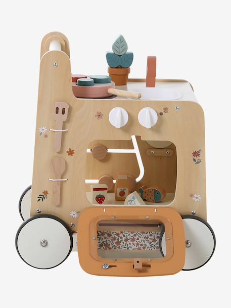 Ma première cuisine chariot de marche en bois FSC® Rétro Flower 7 - vertbaudet enfant 