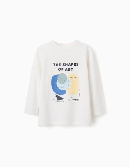 Garçon-T-shirt en coton à manches longues avec imprimé shapes