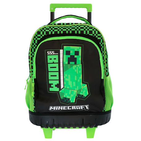 Cartable à roulettes garçon minecraft 2 compartiments Vert 2 - vertbaudet enfant 