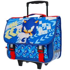-Cartable à roulettes garçon sonic 2 compartiments