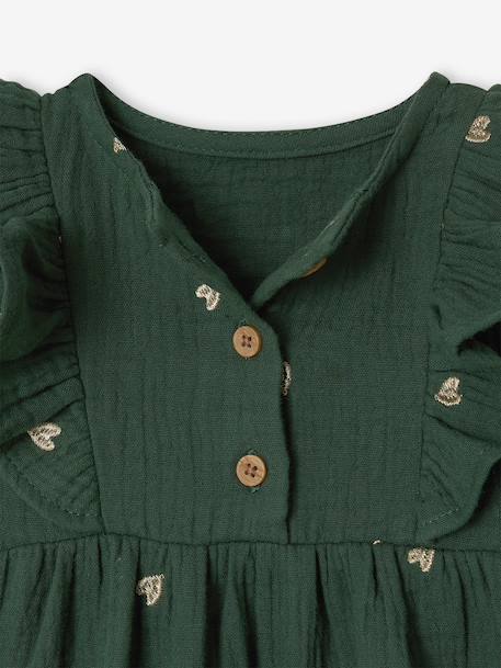 Robe bébé fille gaze vert 3 - vertbaudet enfant 