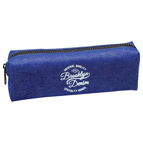 Fille-Trousse scolaire denim 20 cm à fermeture zippée brooklyn