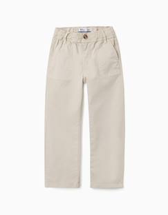 -Pantalon de charpentier en sergé avec taille élastiquée