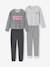 Lot de 2 pyjamas fille gris chiné 1 - vertbaudet enfant 