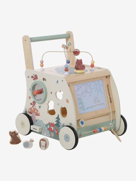 Chariot de marche ardoise magique avec freins HAPPY FOREST bois 4 - vertbaudet enfant 