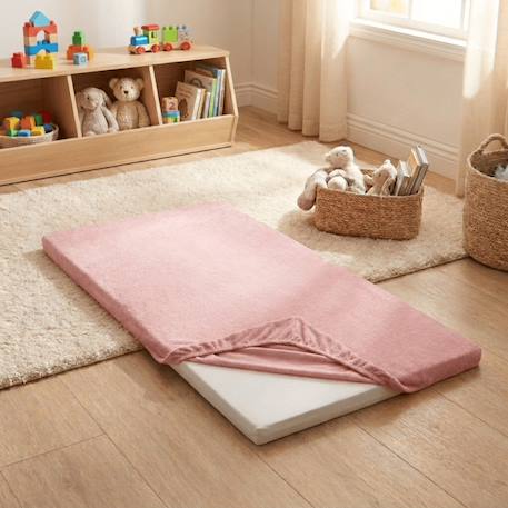 Pack matelas pliant 60x120 + drap housse éponge rose - idéal voyage - déhoussable et sain Rose 2 - vertbaudet enfant 