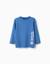 T-shirt en coton à manches longues avec imprimé making art Bleu+Jaune 1 - vertbaudet enfant 