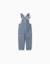 Salopette en jean à rayures avec poches Bleu 2 - vertbaudet enfant 