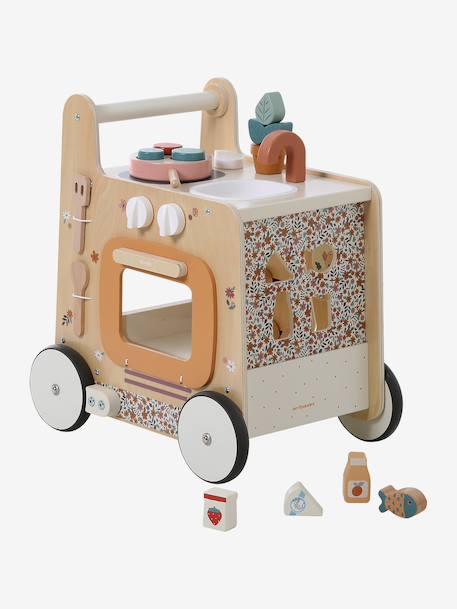 Ma première cuisine chariot de marche en bois FSC® Rétro Flower 2 - vertbaudet enfant 