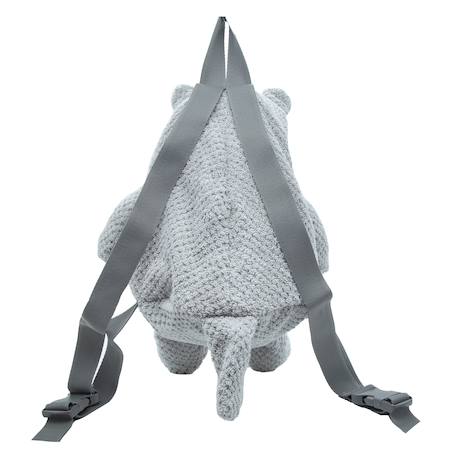 Sac à dos peluche en coton tricot animaux Écru+Gris 7 - vertbaudet enfant 